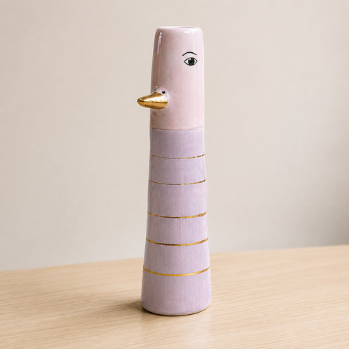 Vase ente rosa - vase, rosa/violett