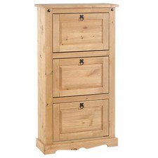 Schuhkipper TEQUILA Schuhschrank Schuhkommode 3 Klappe Kiefer Mexico Landhaus