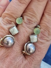 Dreierset Ohrclips Ohrstecker Künstliche Perle Zum Teil Aus Silber