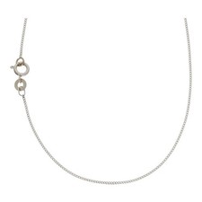 Panzer Kette 41 cm Länge 1,0 mm Breite 585 14 Karat Weißgold Schmuck H01.6701