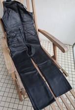 Motorrad Leder Latzhose Vintage Gr. S-M