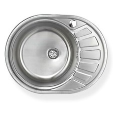 Edelstahl Einbauspüle ★ Küchenspüle ★ Spülbecken links ★ Spüle rund mit Ablage