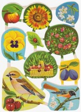 DDR RB 5 1294  Glanzbilder Oblaten Scraps    " Garten  "