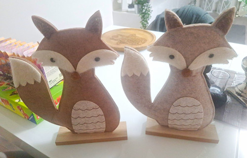 2er set holz deko fuchs - 2er-set, deko-fuchs