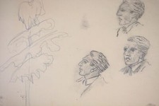 Alte originale Zeichnung auf