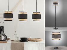 Rattan Lampen mit Korbgeflecht & Stoff fürs Wohnzimmer & Esszimmer über Esstisch