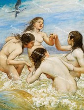 Hans Thoma Akt Erotik Nixe
