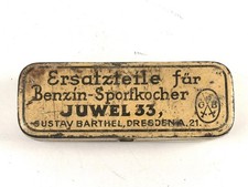 Ersatzteilkästchen zum Benzinkocher " Juwel 33" Originallack, leer