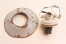 Alte Deckenlampe Kellerlampe Lampe Keramiksockel Metallschirm distressed vintage