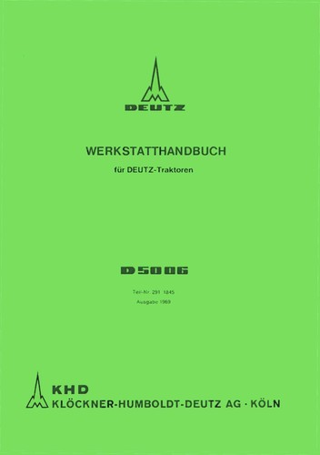 Werkstatthandbuch deutz d4006 - werkstatthandbuch,