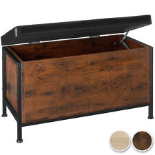 Truhe Sitztruhe Schuhbank Schuhschrank Sitzbank mit Polsterung Holz Industrial