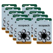 Varta Ecopack 312 braun Hörgerätebatterien (60er Pack - 10x 6er Blister)