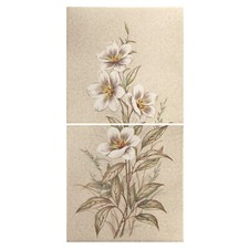 (266,67€/m² inkl Mwst, zzgl Versand) AWS Fliesenbild 2teilig Blume Pflanze