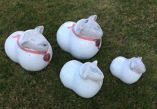 ? Schafherde 3 Schafe ? Keramik Deko Garten XXL Neu Handarbei