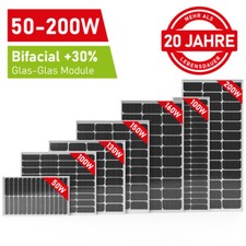 Solarmodul Solarpanel Bifacial Monokristallin 50W 100W 130W 150W 200W Watt 12V