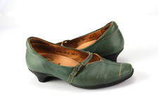 Think  Gr.37 Damen Halbschuhe Ballerinas Slipper Pumps  Leder Grün  H 365