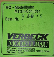 Verbeck H0 Dampflok Plakette