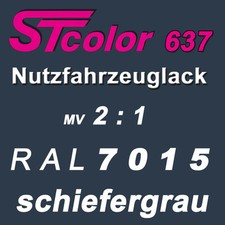 1,5 kg 2K HS Autolack VOC 2:1 RAL 7015 schiefergrau NFZ LKW Lack Set mit Härter
