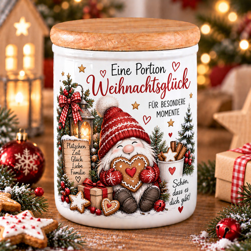 Keramikdose mit holzdeckel - mit,