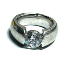 Massiv 925 Ring Solitär CZ Simili Brillant 1,0 ct. unisex Juwelier Qualität RG52