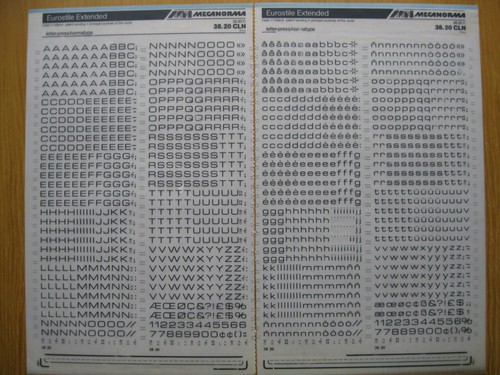 Mecanorma upp low num - x, upp/low/num