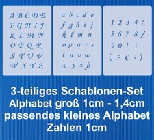 3er Schablonen Set Nr.39 ● 1cm Buchstaben und Zahlen ● Scrapbooking Schablonen 
