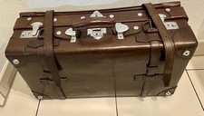 Vintage ? Koffer Leder Golden Leaf alt 50-60er Requisite Deko Retro Oldtimer ?