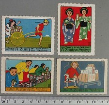 Vier alte Reklamemarken Tee Kaffee A. Zuntz Bonn Berlin Hamburg /10