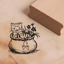 Stempel Katze im Korb -