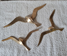 3 alte Messing Schwalben Deko