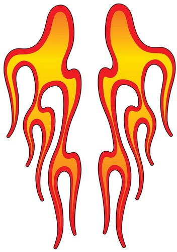Flammen aufkleber set - flammen,