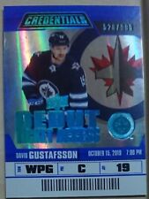 David Gustafsson Debut Ticket Access /999 Winnipeg Jets UD Credentials 2019-20 