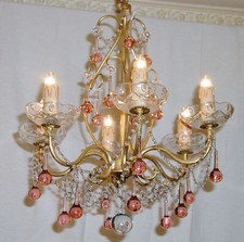 KRISTALL KRONLEUCHTER MURANO TROPFEN LÜSTER Venetianisch DECKENLAMPE Antik Gold