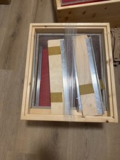 Bienenstock Boden mit Edelstahl-Gitter & Schublade | Holz Beutenboden 43,6×51,4×