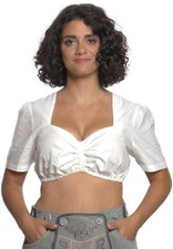 Dirndl Bluse Lotta – Klassisch weiße Trachtenbluse mit tiefem Ausschnitt