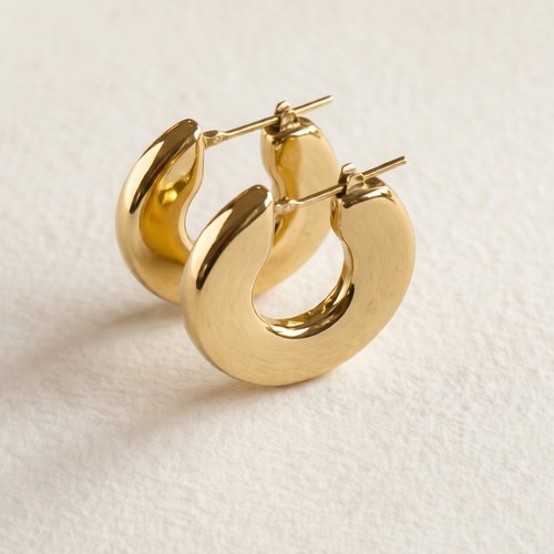 14k gelbgold dicke creolen - gelbgold,