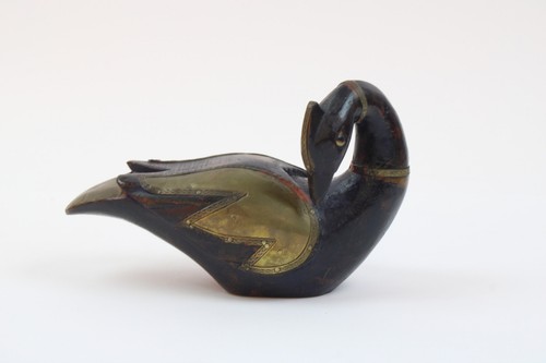 Schwan holzfigur mit - schwan,