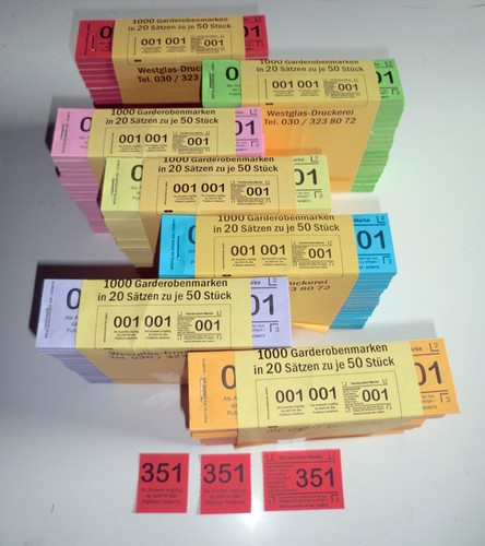 1000 garderobenmarken - garderobenmarken, /