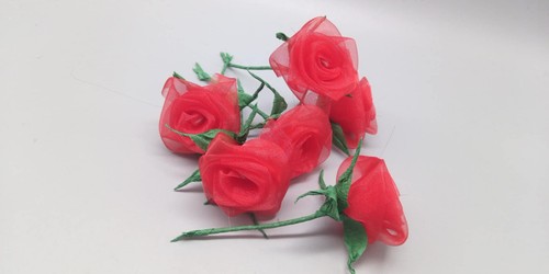 Organza stoffrosen satin - 40,