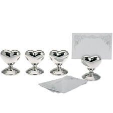 Kartenhalter Herzen 4er Set Silber Tischkartenhalter Tischkarten Hochzeit Deko