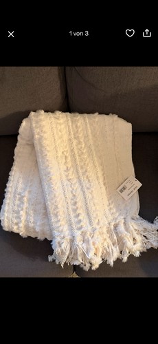 Kuscheldecke plaid creme - kuscheldecke,