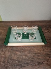 DDR  Serviertablett + 5Schnapsgläser  60er70er Jahre Vintage (K28)