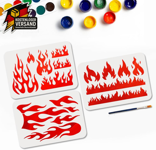 Feuermuster schablonen set - schablonen,