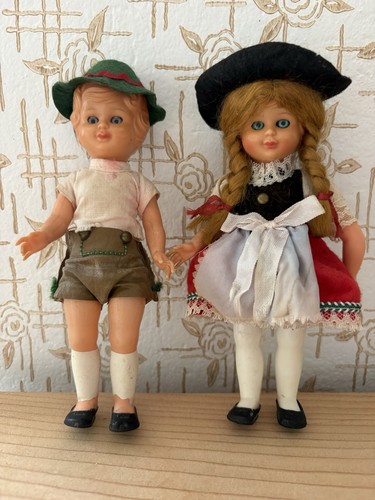 Vintage trachtenpuppen paar - trachtenpuppen-paar, mq