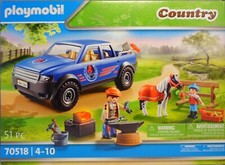 Playmobil 70518 Mobiler Hufschmied Pony Feuerstelle Pick-up Truck Schmied NEU
