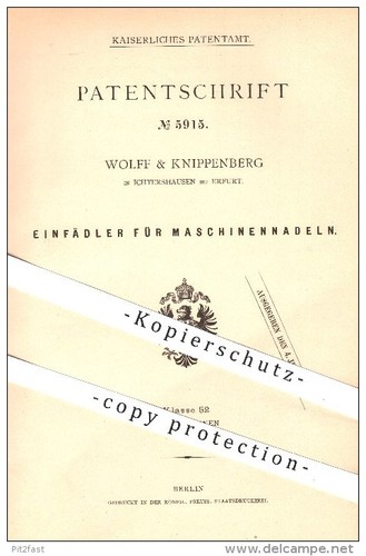Original patent wolff - wolff, &