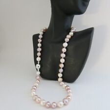 Kette 46cm aus echten Perlen Oval 8mm Multifarbe, Super Lüster Magnetverschluss