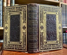 1850 POETICAL WORKS Of JOHN MILTON Full GILT LEATHER BINDING Illustrated Edition