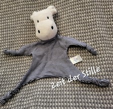 TOPOLINO TOPOMINI Schmusetuch Nilpferd Hippo weiß blau gestreift Knoten