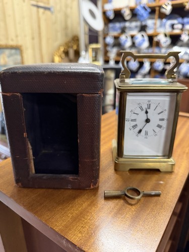 Antike messing kutschenuhr - messing,